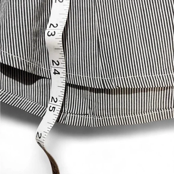LOFT Black and White Striped Button-Up Shirt Classic Preppy - Picture 5 of 7